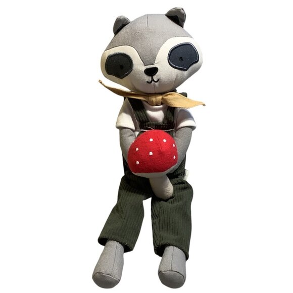 Hearth & Hand With Magnolia Raccoon Plush Toy With Mushroom - Picture 5 of 5